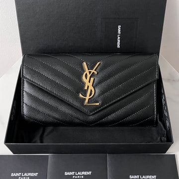 SAINT LAURENT Langbörse Cassandra Matelassé Large Schwarz Geldbörse 155732417