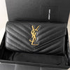 Saint Laurent Cassandra Matelassé Large Wallet Black 372264 BOW01 1000 155732417 [P]