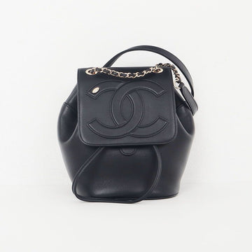 CHANEL Mini Rucksack mit Klappe aus Lammleder Schwarz AS0325 155735013