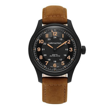 HAMILTON Kaki Field Titan Lederuhr Herrenuhr H70665533 35944068