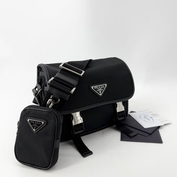 PRADA Re-Nylon Saffiano Leder Dreiecksbogen Messenger Bag Crossbody 2vd034 155735862