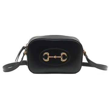 GUCCI ブラック テクスチャー レザー ホースビット 1955 スモール クロスバッグ 760196 155735972