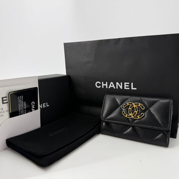 CHANEL Lambskin 19 Flap Card Wallet 155736940