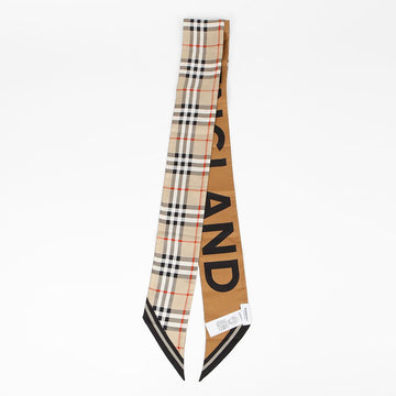Burberry Vintage Check Logo Print Skinny Scarf 155382141