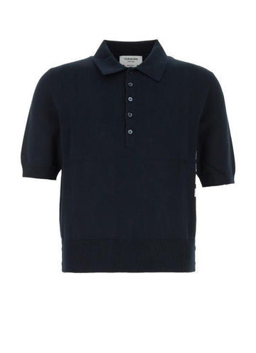 THOM BROWNE Baumwolle 4-Bar Relaxed Fit Polo MKP135A Y3043 415 152201183