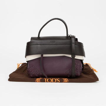 TODS WAVE Zip-Up Small Tote Shoulder Bag 155385591