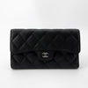 CHANEL Klassische Kaviar Silberfarbene Klappenbörse 155738102 [P]