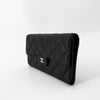 CHANEL Klassische Kaviar Silberfarbene Klappenbörse 155738102 [P]