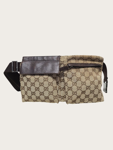 Gucci GG Supreme Canvas Jacquard Two-Pocket Hip Bag Belt Bag 155739122