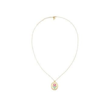 WILHELMINA GARCIA ゴールドチューリップペンダントスキニーチェーンネックレス BLM038-PINK TULIP 152739555
