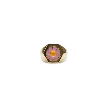 WILHELMINA GARCIA Gold Daisy Ring BLM017-PINK 152739549