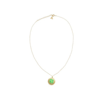 Wilhelmina Garcia Gold Clover Pendant Skinny Chain Necklace 152739553
