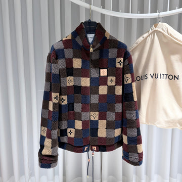 Louis Vuitton Damier Pixel Fleece Bomber Jacket (2XL) 155762061