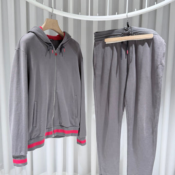 KITON (A+/XXL) / コットン グレー トラックスーツ フードジップアップ セットアップ 155762091