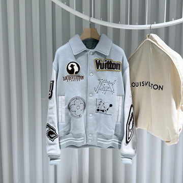 Louis Vuitton Leather Aqua Varsity Jacket 155762100