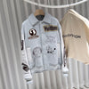 LOUIS VUITTON Leder Aqua Bomber Varsity Jacke (Größe 52) 155762100 [P]