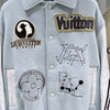 LOUIS VUITTON Leder Aqua Bomber Varsity Jacke (Größe 52) 155762100 [P]