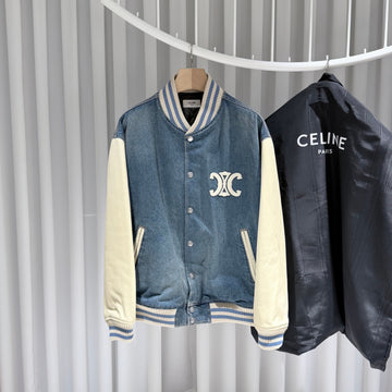 CELINE デニム ルーズ トリオンフ テディ ブルゾン バンバージャケット 155762104
