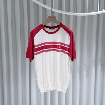 STEFANO RICCI Baumwoll-Crewneck T-Shirt mit rotem Punkt Größe M 155762111