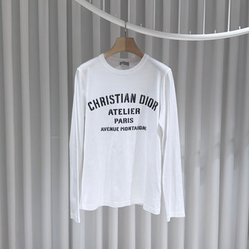 Dior Cotton Crew Neck Long Sleeve T-Shirt with Logo Print A Grade 155762118