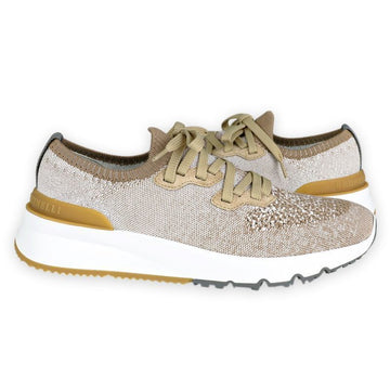 Brunello Cucinelli Men's Knit Low Top Sneakers (Brown) MZUKISO250 CYP09 131224841