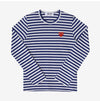 COMME DES GARCONS プレイ レッド ハート ワッペン ストライプ ロングスリーブ Tシャツ AX-T164-051 2 149504881 [P]