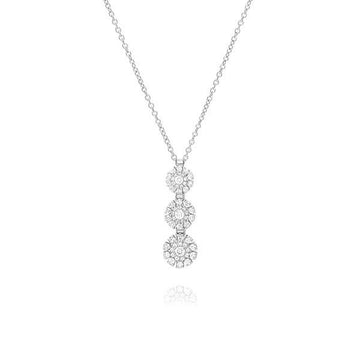 Damiani Margherita Three Circle Diamond 18K White Gold Necklace 20074586 145683431