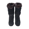 CHANEL Matelassé gesteppte Wildleder Shearling Knöchelstiefel 36 1/2 37050-5 155777625 [P]