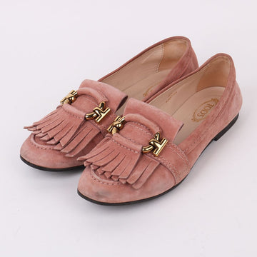 TODS Suede Tassel Flats in Indie Pink 37 155780632