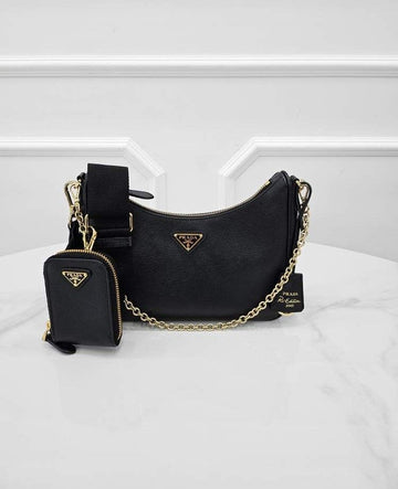 PRADA Saffiano Multi Hobo Bag mit goldenen Beschlägen 1BH204 155789621