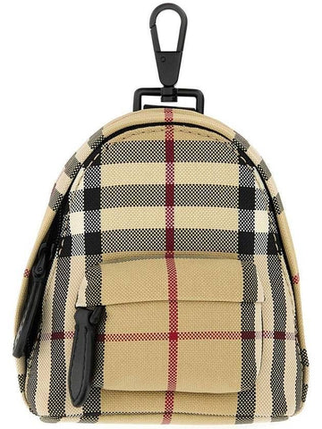 BURBERRY チェック ミニ キャンバス バックパック キーリング カバス バック 8084110 151055794