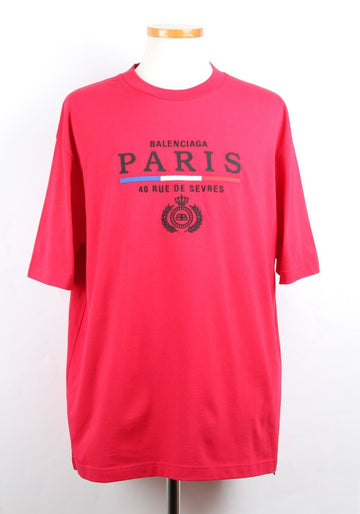 BALENCIAGA Logo T-Shirt Kurzarm M Burgunder 155791225
