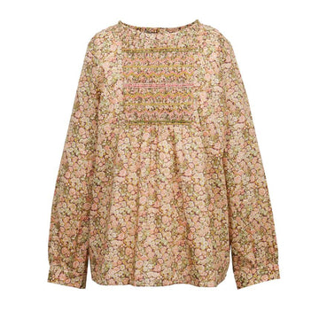 BONPOINT Kids Liberty Round Fabric Cotton Embroidery Blouse 522C 155791460