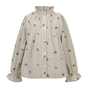 BONPOINT Kids Organic Cotton Ruffle Blouse 310A 155791463