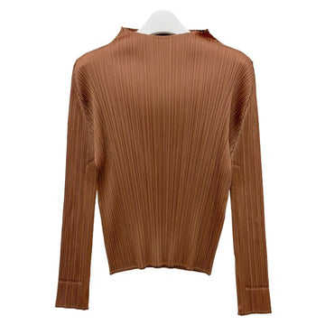 ISSEY MIYAKE プリーズ プリーズ MC マチ ハイネック 長袖トップ ブラウン (PP66JK131 44) 155791522
