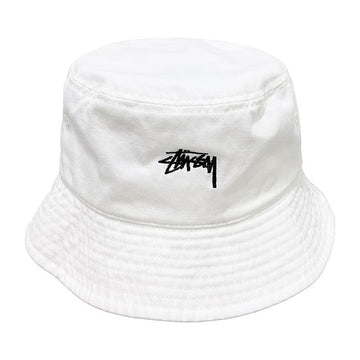 STUSSY 刺繍ロゴSTOCKバケットハットナチュラル(1321023 1002) 155791730