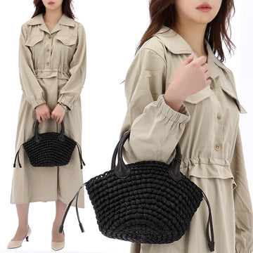 Helen Kaminski 25FW Raya Rafia Basket Shoulder Bag BAG52020 Charcoal Black 151097466