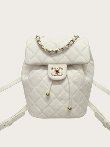 CHANEL White Caviar Champagne Gold Urban Spirit Backpack Small 155792853