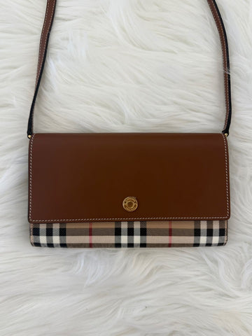 Burberry Detachable Strap Checked Crossbody Bag Tan (8058002) 155796255