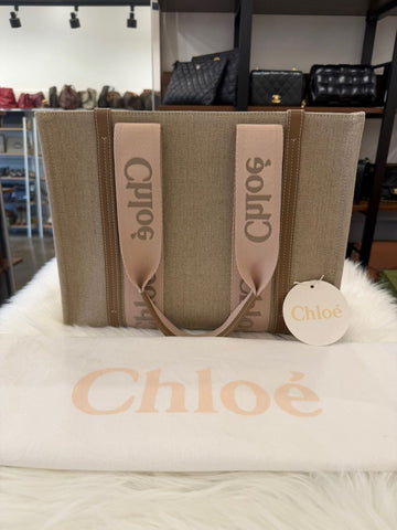 CHLOE ウディ ミディアム トートバッグ ベージュ(CHC23AS383L1726Y) 155796533
