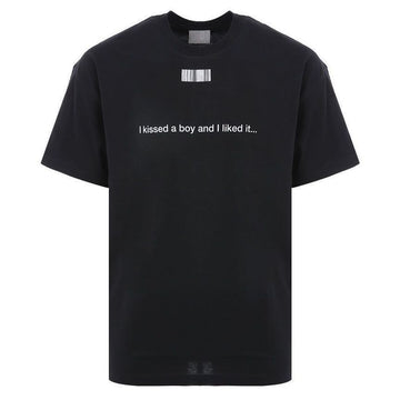 VETEMENTS レタリング バーコード ブラック 半袖 Tシャツ 32928739
