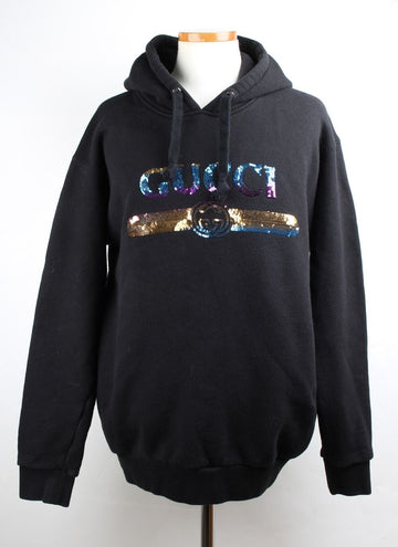 Gucci Sequin Logo Hoodie T-Shirt M(100) 155825123