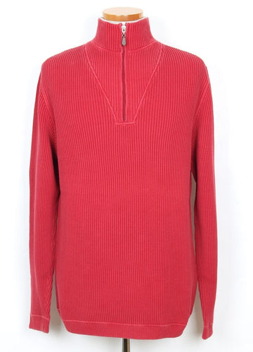 BRUNELLO CUCINELLI ハーフジッパー ニット セーター レッド 54(105) 155825136