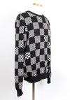 LOUIS VUITTON ディストーテッドダミエクルーネックニット XL(105) 155826567 [P]