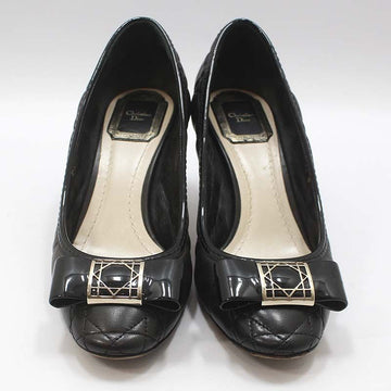 Dior Black Quilted Cannage Leather Bow Pump Shoes 36D 155828917
