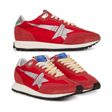 GOLDEN GOOSE Damen Lauf Marathon M77 Sneaker Rot-Silber 40399 150479874