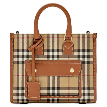 BURBERRY ミニフレヤヴィンテージチェックトートクロスバッグ ブライアーブラウン 8097566 146284441