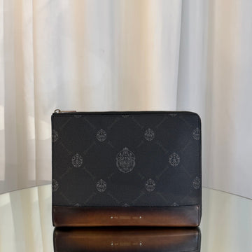 Berluti Canvas Leather Document Clutch Bag 155870028
