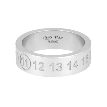 Maison Margiela Engraved Numbering Logo 6.5mm Silver Ring 154994604 [P]