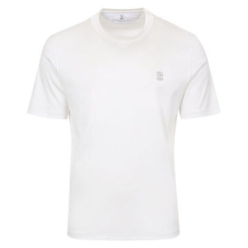 Brunello Cucinelli Embroidered Round Neck Short Sleeve T-Shirt 153150636
